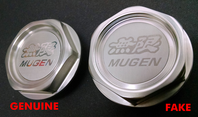 3 Mugen Gen 1 Oil Filler Cap Genuine versus Fake