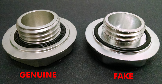 5 Mugen Gen 1 Oil Filler Cap Genuine versus Fake