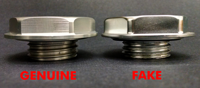 6 Mugen Gen 1 Oil Filler Cap Genuine versus Fake