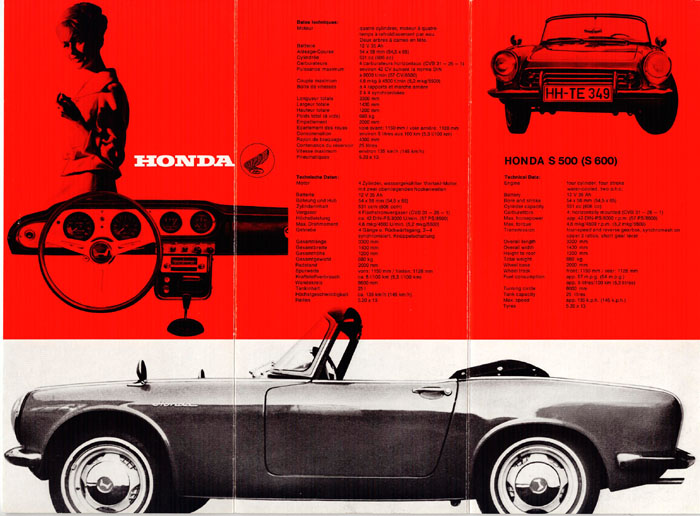 Honda S600 Trifold Brochure